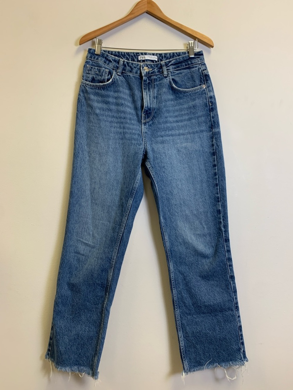 Zara Straight Leg Jeans in Blue Denim